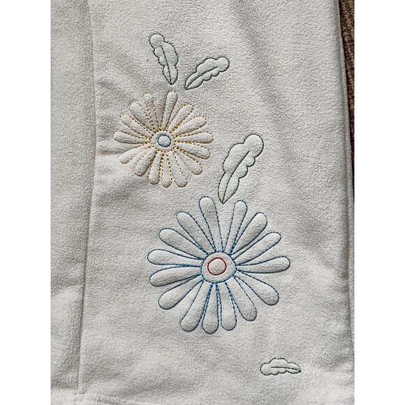 Disney 100 Womens Fleece‎ Lounge Pants Mickey Floral Embroidery Cream Size Small - Picture 4 of 7